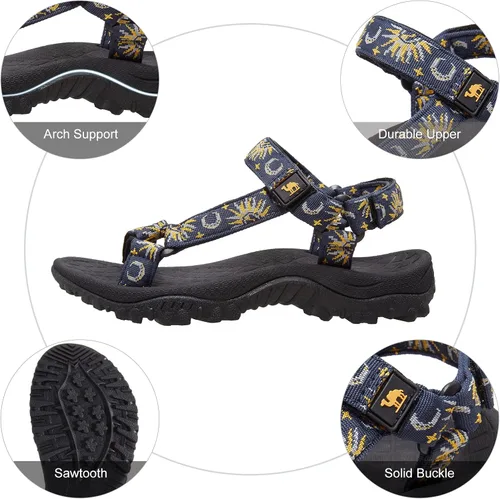 Vista 5 de Camel Crown - Sandalias deportivas para escalar para mujer, antideslizantes, sandalias acuáticas, cómodas y atléticas, sandalias para exteriores