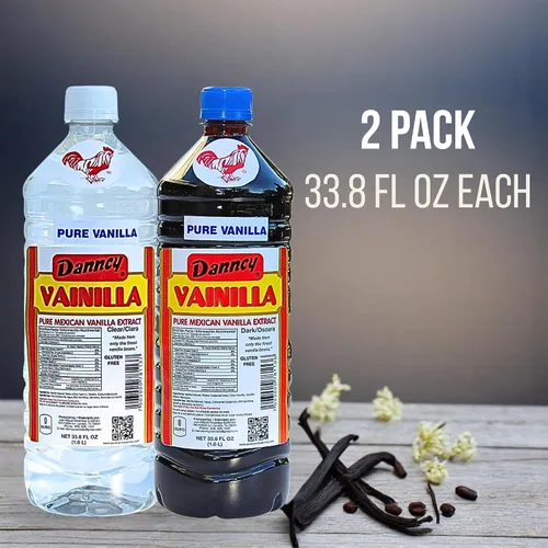 Vista 2 de Danncy Extracto de vainilla pura de México, 33 oz por botella, paquete sellado de 2 botellas