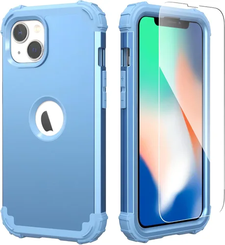 Vista 26 de IDweel Funda para iPhone 13 con Protector de Pantalla, para Funda iPhone 14, Híbrida Resistente a Golpes de Servicio Pesado Protección Cubierta Dura