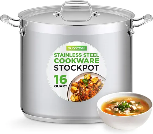 Vista 12 de NutriChef - Olla grande de acero inoxidable de 5 cuartos con tapa - 18/8 Grado alimenticio resistente, olla grande de acero inoxidable