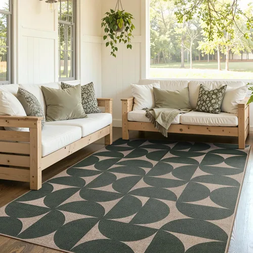 Vista 26 de Lahome Tapetes geométricos para puerta de interior para entrada, alfombra antideslizante lavable de 2 x 3 negro / neutro