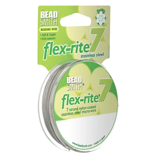 Vista 43 de The Beadsmith Flex-Rite - Alambre de acero inoxidable recubierto de nailon Transparente: 30 pies