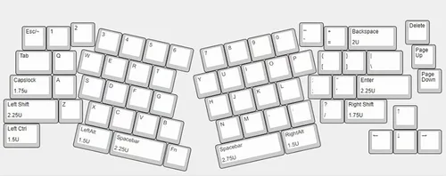 Vista 3 de Hyekit Teclado personalizado para juegos - Alice Layout 66 teclas - Compatible con QMKVia - Estructura de junta - Kit de teclado mecánico con cable