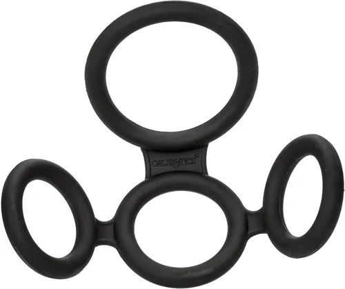 Vista 2 de CalExotics Big Man's Spreader - Potenciador de erección de silicona con 4 anillas, color negro (12754_negro)