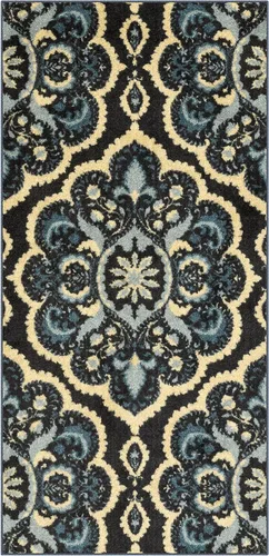 Vista 34 de Maples Rugs Vivian Medallion - Alfombra de área, fabricada en Estados Unidos, lavable, antideslizante, alfombra de interior para cocina, entrada