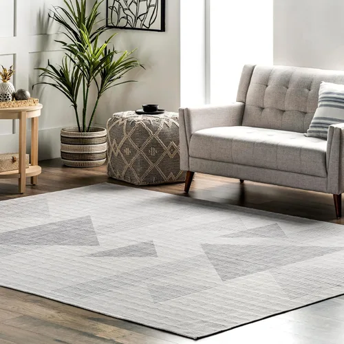Vista 10 de nuLOOM Adeline - Alfombra hexagonal moderna lavable a máquina, 4 x 6, color beige Adeline Beige