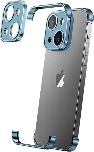 Vista 17 de Losin Funda compatible con iPhone 15 con protector de lente de cámara, metal de aluminio, sin marco, diseño sin bordes, delgada y ligera, a prueba