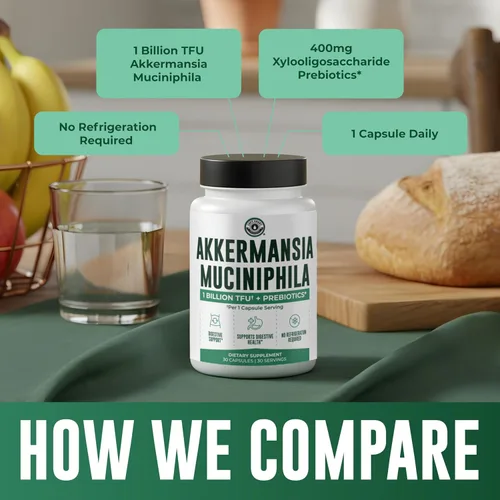 Vista 6 de Akkermansia Muciniphila Supplement With Prebiotics, 30 Capsules