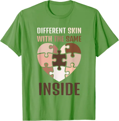 Vista 16 de Camiseta con texto en inglés "Black History Month Different Skin With The Same Love Inside