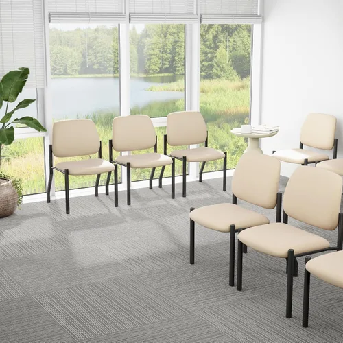 Vista 2 de Boss Office Products Silla de invitados, capacidad de peso de 300 libras, color beige
