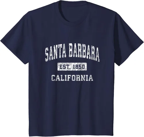 Vista 70 de Camiseta deportiva clásica de Santa Bárbara California CA, Negro, S