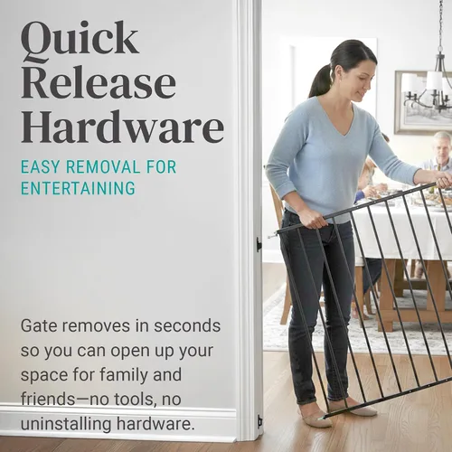 Vista 6 de KidCo Puerta de seguridad para bebés Safeway de paso de 24.75-42.5" para escaleras y marcos de puertas Puerta de seguridad para bebés sin tropiezo