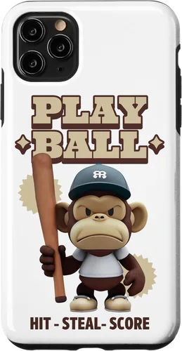 Vista 11 de Camiseta de béisbol divertida para iPhone 15, estuche PLAY BALL Slugger