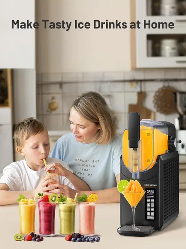 Vista 7 de Máquina de granizado, máquina de granizado para el hogar con 5 programas preestablecidos, no necesita hielo, máquina de bebidas congeladas
