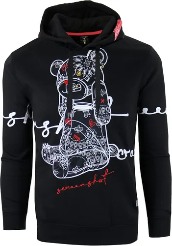 Vista 33 de SCREENSHOT Sudadera urbana de forro polar para hombre, diseño de dibujos animados de animación, parche bordado de gel