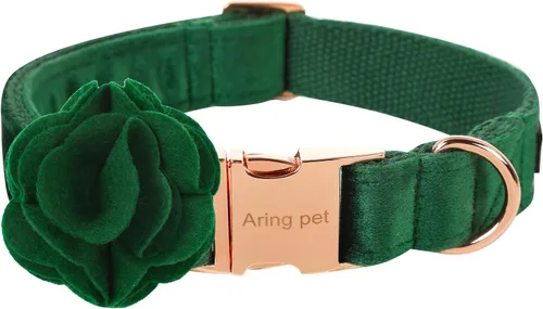Vista 8 de ARING PET Collar de perro con corbatín, collares de terciopelo para perros con corbatín extraíble, collar de lazo ajustable para perros hembras