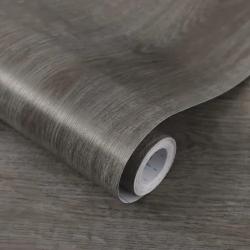 Vista 12 de Ismoon Papel tapiz de contacto negro para despegar y pegar, papel de contacto de grano de madera de 17.5 x 118 pulgadas, papel de contacto