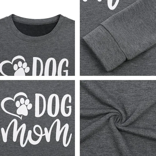 Vista 4 de VILOVE Sudadera con estampado de pata de perro para mujer, sudadera con estampado de patas de perro, sudadera divertida con gráficos divertidos