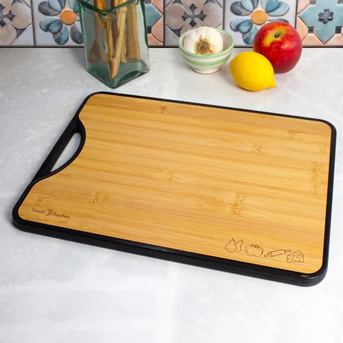 Vista 4 de Totally Bamboo Poly-Boo - Tabla de cortar reversible de doble cara con superficies de poliéster de bambú y sin BPA, tabla de preparación de carne