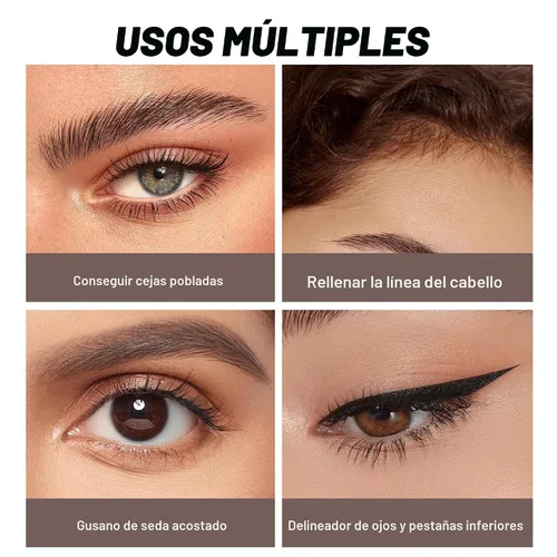 Vista 6 de Lápiz de cejas, 2 bolígrafos de cejas de microblading impermeables, 4 puntas precisas para mujeres, para crear cabello sin esfuerzo como cejas