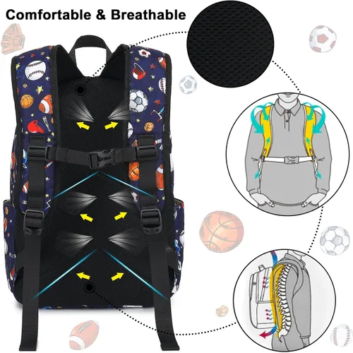 Vista 6 de CAMTOP Mochila para niños y niñas, mochilas preescolares con lonchera para niños y niñas, juego de mochila escolar para jardín de infantes