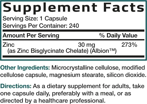 Vista 7 de Bronson Glicinato de zinc 30 mg quelatado absorción superior 100% fórmula quelatada sin OMG, 240 cápsulas vegetarianas