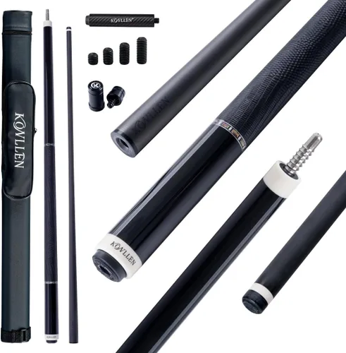 Vista 15 de KONLLEN Carbon Fiber Pool Cue, Low Deflection Shaft with Pro Taper 1.0 Taco negro