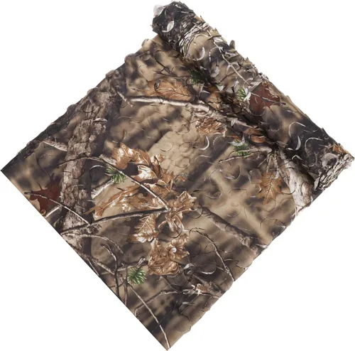 Vista 2 de Persiana Auscamotek red de caza, diseño de camuflaje, color verde y café
