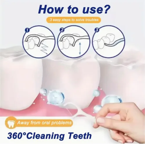 Vista 5 de Palillos de hilo dental profesional limpio - Bolsa de 300
