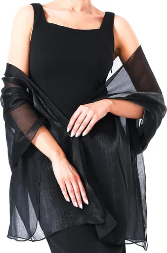 Vista 3 de Savgkoyt Chales y envolturas para vestidos de noche para mujer, chales brillantes para invitados de boda, chal ligero para dama de honor, bufandas