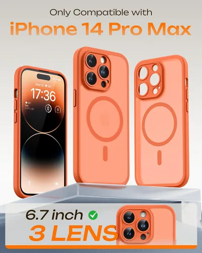 Vista 719 de TOCOL Funda magnética 3 en 1 para iPhone 15 Pro, mejorada [protección completa de cámara] con 2 protectores de pantalla, compatible con MagSafe Gris