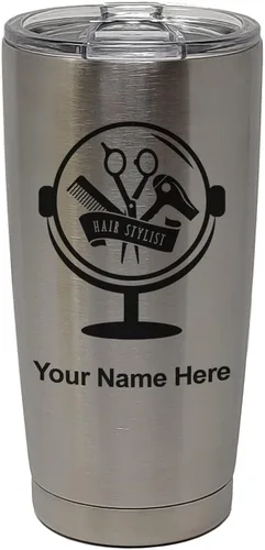 Vista 33 de LaserGram Taza de 20 onzas con aislamiento al vacío, para estilista de cabello, con grabado personalizado incluido (negro) Engraved Gift for Hair