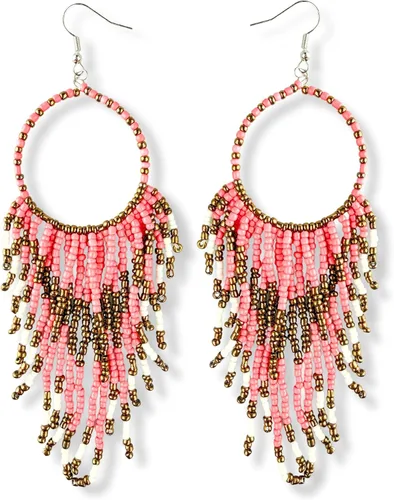 Vista 6 de Western Earring Bundle for Women Boho Turquoise Patina Tassels & Handmade Colorful Bead Dangles for Concerts & Festivals