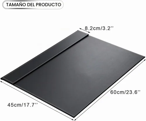 Vista 2 de KINGFOM Vade para escritorio de cuero sintético ultra suave con clip para papel A3/A4, protector de mesa para dibujo y escritura, grande de 24"x18