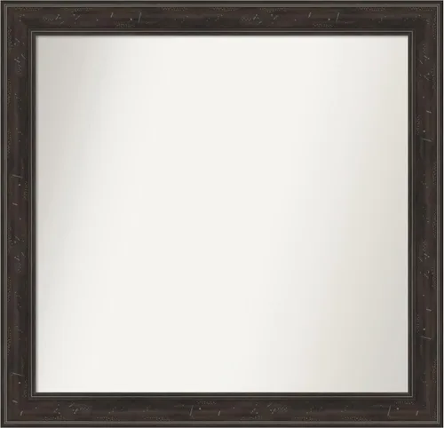 Vista 16 de Amanti Art Espejo de baño marrón para sobre el fregadero, 24 x 24 pulgadas, espejo de tocador cuadrado marrón Caleb, marco de madera rústica