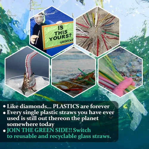 Vista 6 de Pajitas de vidrio dobladas reutilizables ecológicas, paquete de 12 (rosa)