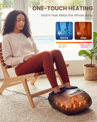 Vista 6 de CILI Masajeador de Pies con Calor, Máquina de Masaje Shiatsu para Pies 2025 para Alivio del Dolor de Fascitis Plantar y Neuropatía, Masajeador