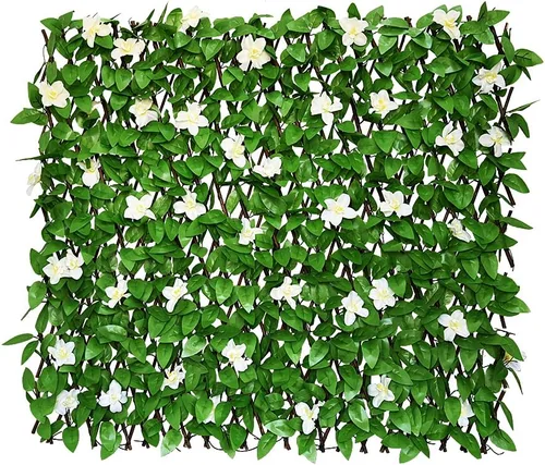 Vista 9 de Sumery Pantalla de Privacidad de Valla Expandible para Balcón Patio Exterior, Panel Decorativo de Cercado de Hiedra Artificial, Setos Artificiales