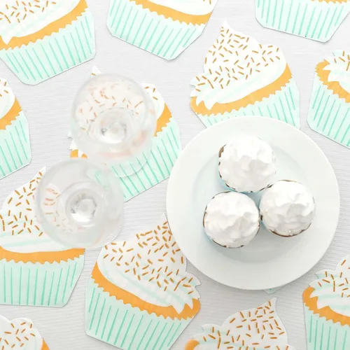 Vista 9 de Efavormart - Paquete de 20 servilletas de cóctel con forma de cupcake, servilletas de papel decorativas de 2 capas para fiestas de cumpleaños, temas