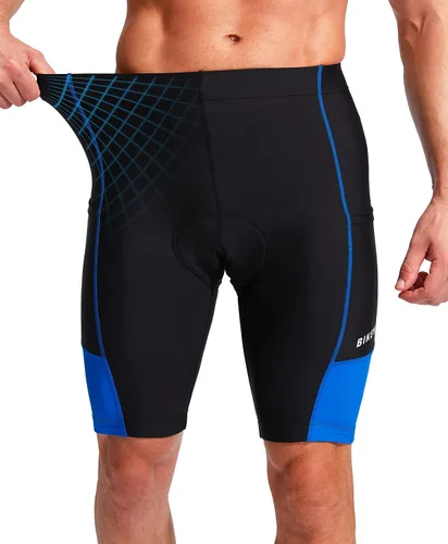Vista 3 de Bikewa Pantalones cortos de ciclismo para hombre, con acolchado 3D, ropa interior de ciclismo para montar en carretera, MTB, bicicleta, UPF 50+