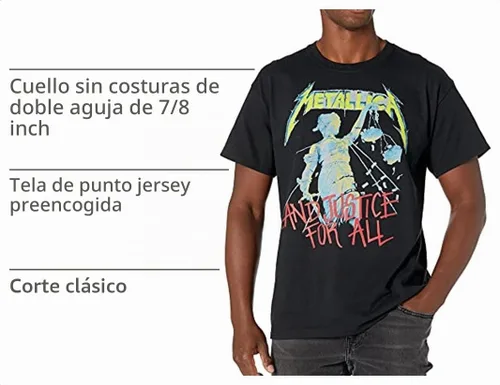 Vista 4 de Metallica Men's Metallica Justice for All T-Shirt Negro