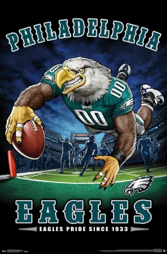Vista 9 de Trends International NFL Philadelphia Eagles - Póster de pared de End Zone 17, 14.725 x 22.375 pulgadas, versión enmarcada de madera de granero