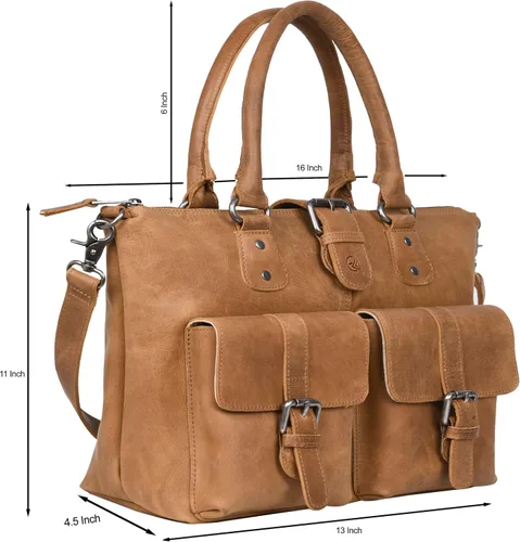 Vista 2 de ANTONIO VALERIA Beck Hunter - Bolso de piel con asa superior para mujer