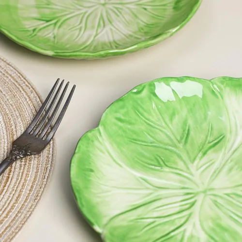 Vista 8 de Gaolinci Plato de cena de cerámica de dibujos animados de la serie Cabbage de 7.5 pulgadas (juego de 4)