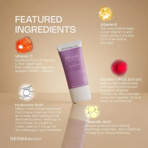 Vista 8 de DERMAdoctor DD Crema Hidratante Mineral Tintado SPF 30, 1.3 oz