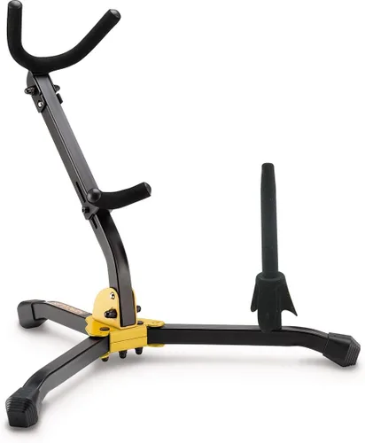 Vista 2 de Hercules DS532BB Alto/Tenor y Flauta/Clarinete Soporte con bolsa y clavija de terciopelo de lujo DS503B para saxofón soprano y fliscorno