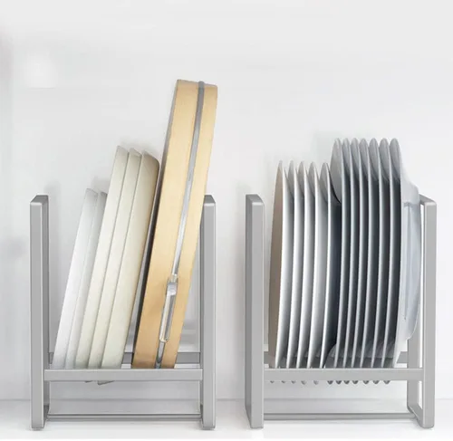 Vista 20 de 2PCS Organizador de Soportes para Platos, Estante de Exhibición y Almacenamiento de Platos de Metal para Secado para Gabinete, Mostrador y Armario
