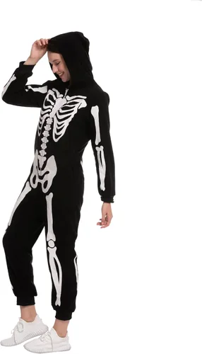 Vista 3 de Spooktacular Creations Skeleton Family Matching Pajama jumpsuit for Women Halloween DressUp Party Themed Parties Cosplay