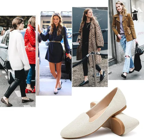 Vista 4 de hash bubbie Zapatos planos negros de ballet para mujer, cómodos zapatos sin cordones, zapatos casuales de vestir sin cordones