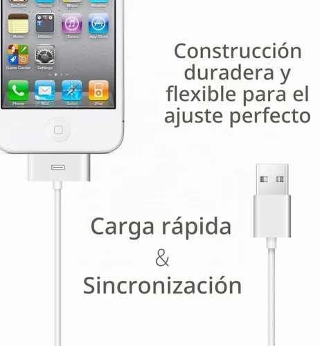 Vista 2 de Belcompany Cable de carga de 30 pines a USB para iPhone 4S, Apple MFi certificado USB Sync Data y cable de carga para iPhone 4/4s iPhone 3G/3Gs iPad